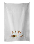 Yorkshire Terrier  - Dog Face Happy Holidays Christmas Kitchen Towel Set of 2 White Dish Towels Decorative Bathroom Hand towel for Hand, Face, Hair, Yoga, Tea, Dishcloth, 19 X 28", White