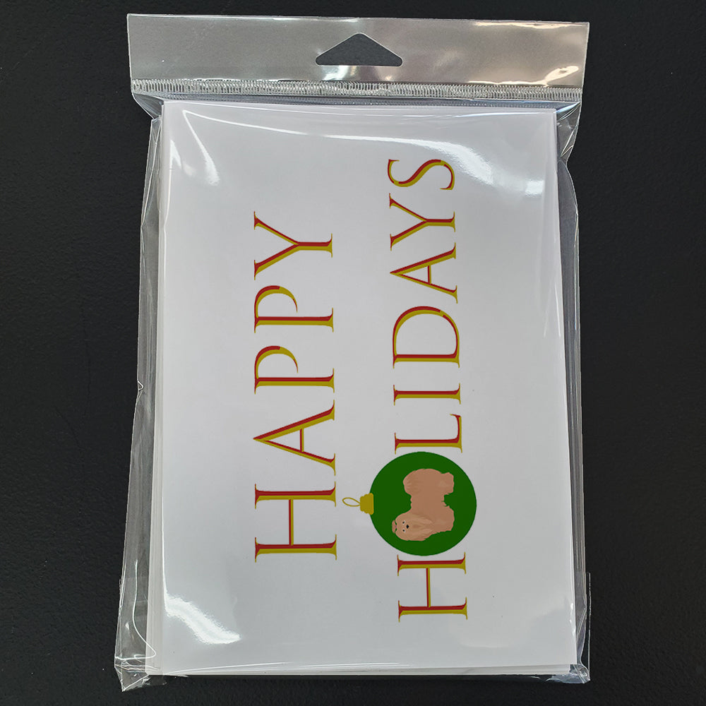 Lhasa Apso #1 Happy Holidays Greeting Cards Pack of 8 Blank Cards with Envelopes Whimsical A7 Size 5x7