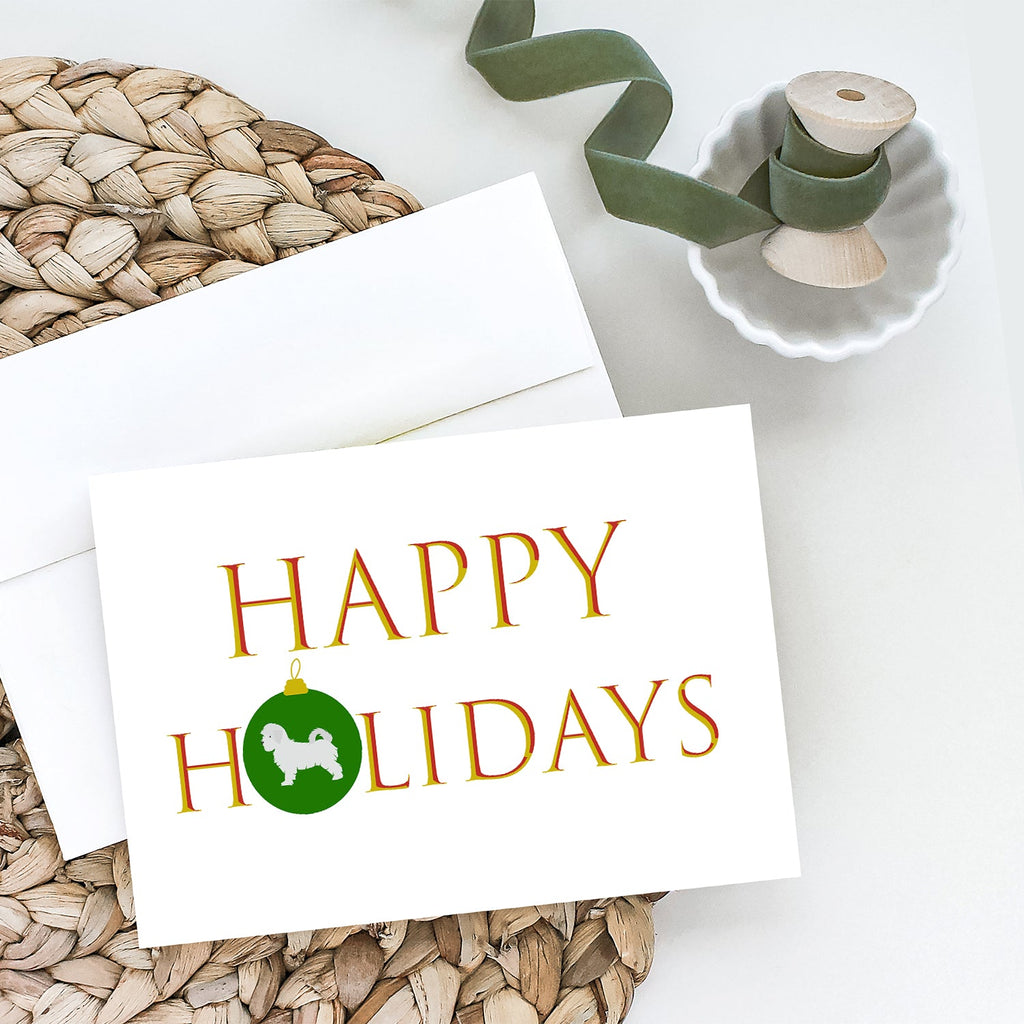Maltese Happy Holidays Greeting Cards Pack of 8 Blank Cards with Envelopes Whimsical A7 Size 5x7