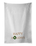 Bichon Frise Happy Holidays Kitchen Towel Set of 2 White Dish Towels Decorative Bathroom Hand towel for Hand, Face, Hair, Yoga, Tea, Dishcloth, 19 X 28", White