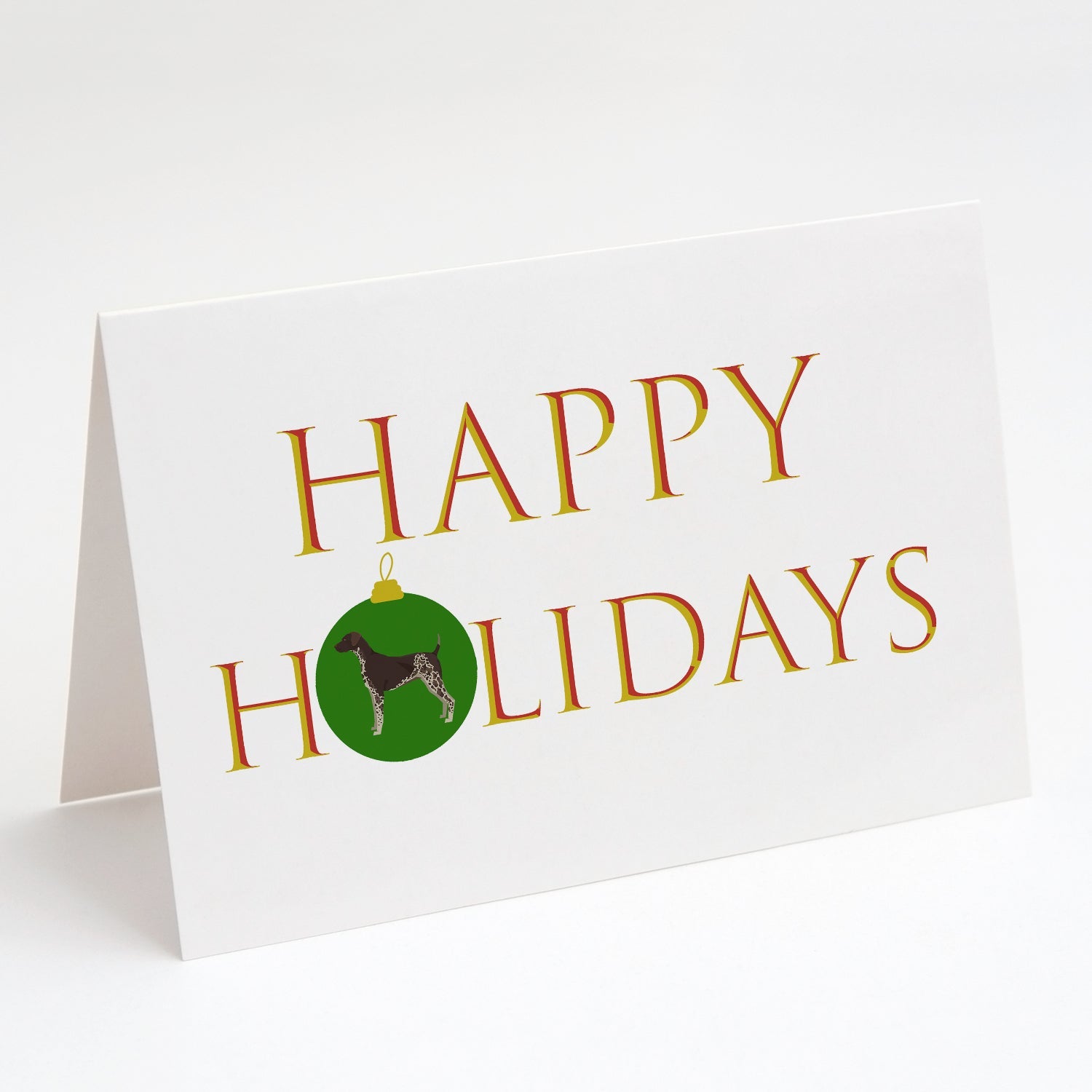 German Shorthaired Pointer Happy Holidays Greeting Cards Pack of 8 Blank Cards with Envelopes Whimsical A7 Size 5x7