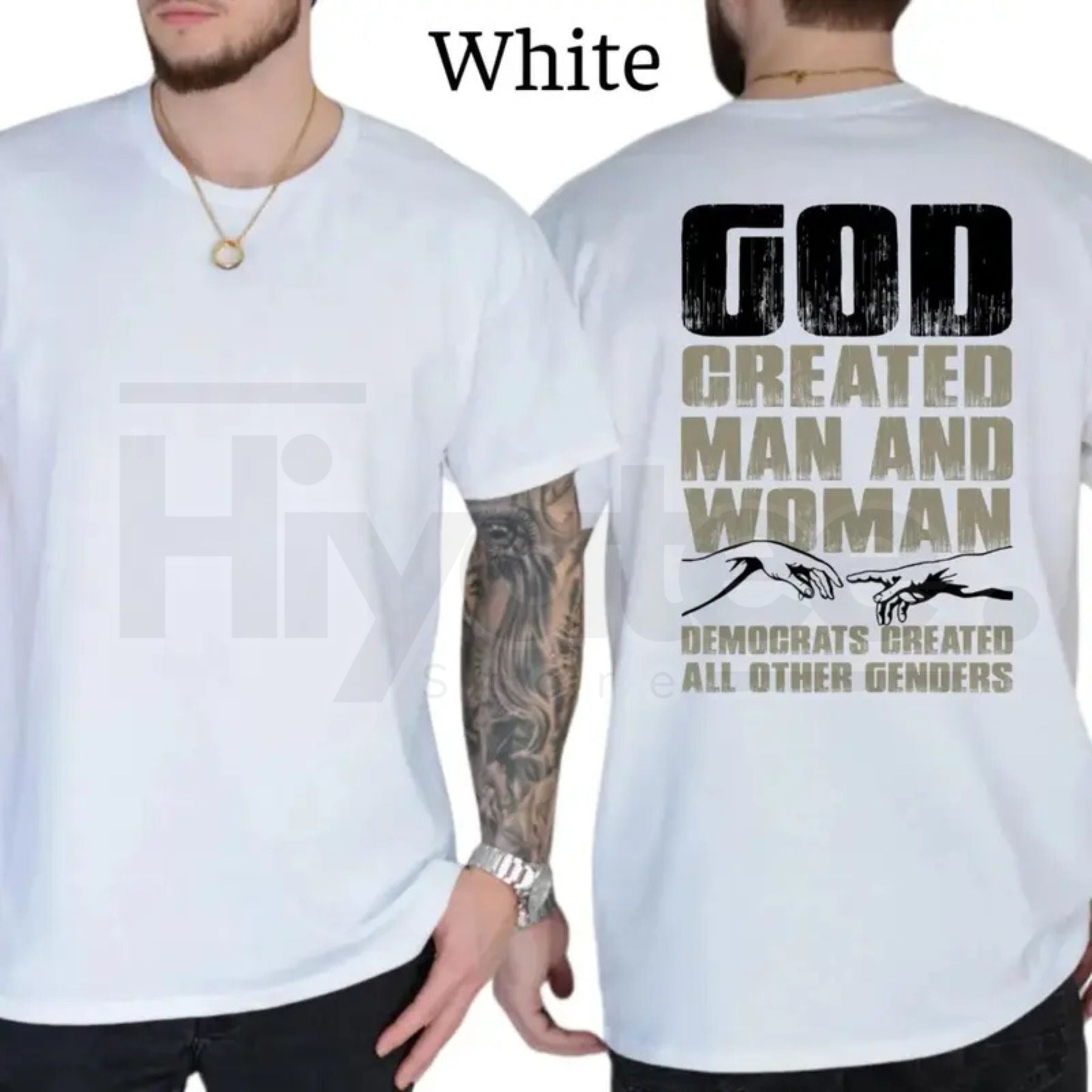 "Created by the Divine" – Humorous Graphic Man and Woman Top