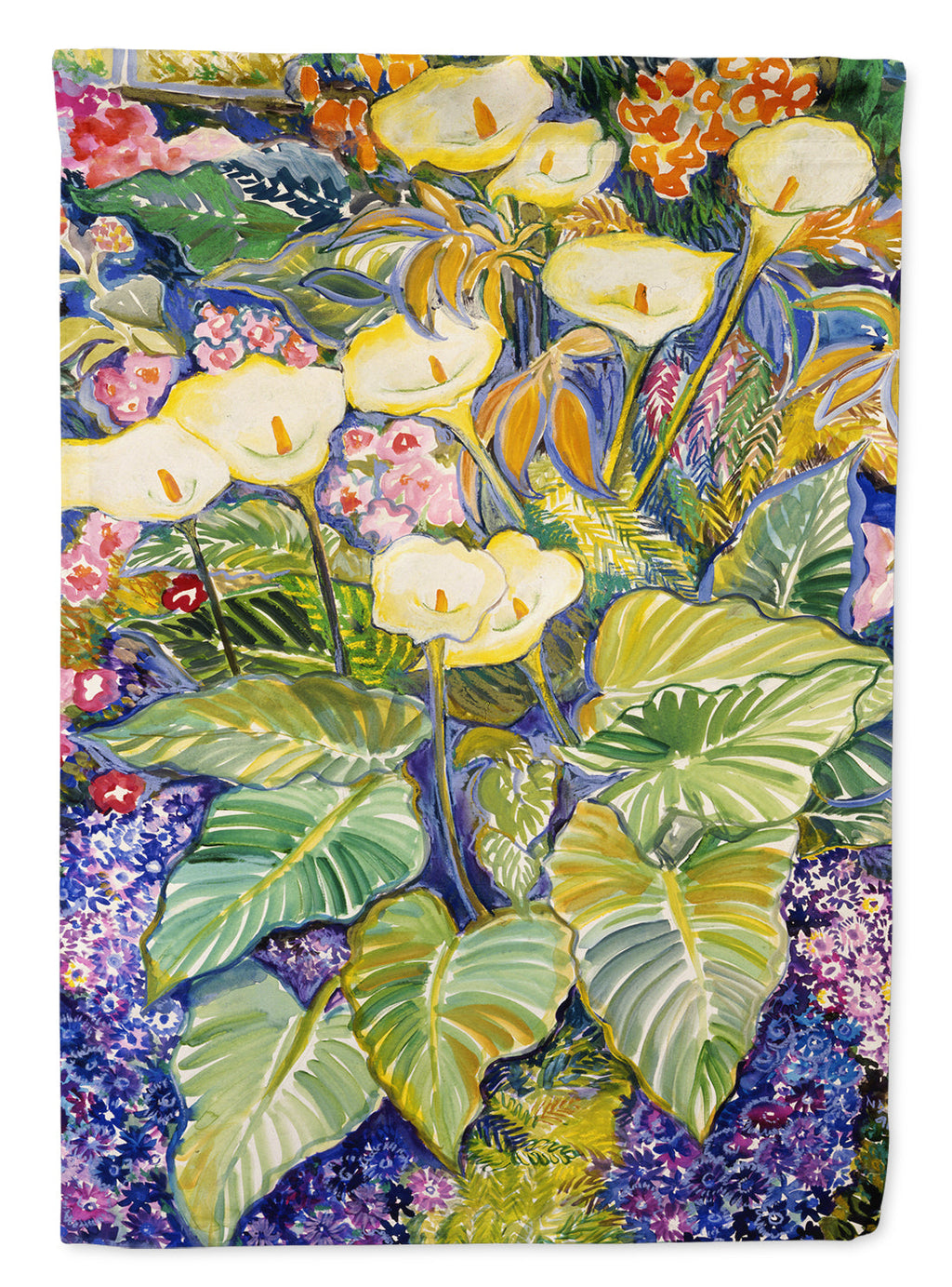 Arum Lilies by Neil Drury House Flag 28x40 Porch Sleeve Pole Decorative Outside Yard Banner Artwork Wall Hanging, Polyester