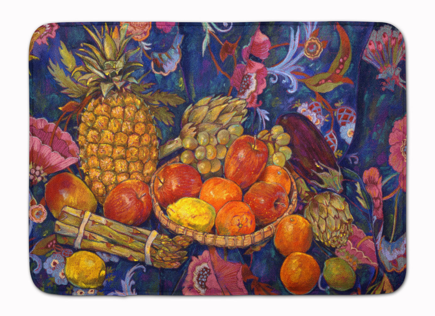 Fruit & Vegetables by Neil Drury Memory Foam Kitchen Mat Machine Washable Anti-Fatigue Cushion Comfort Bath or Kitchen Rug