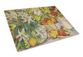 Fruit, Flowers and Vegetables Cutting Board Tempered Glass Kitchen Cutting Surface, Heat Resistant Chopping, Non-Slip Feet, Food Prep & Serving