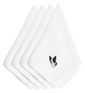 Boston Terrier Embroidered Napkins Set of 4 Napkin Cloth Washable, Soft, Durable, Table Dinner Napkins Cloth for Hotel, Lunch, Restaurant, Weddings, Parties