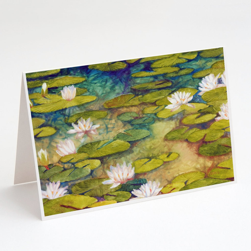 Waterlillies by Ferris Hotard Greeting Cards Pack of 8 Blank Cards with Envelopes Whimsical A7 Size 5x7