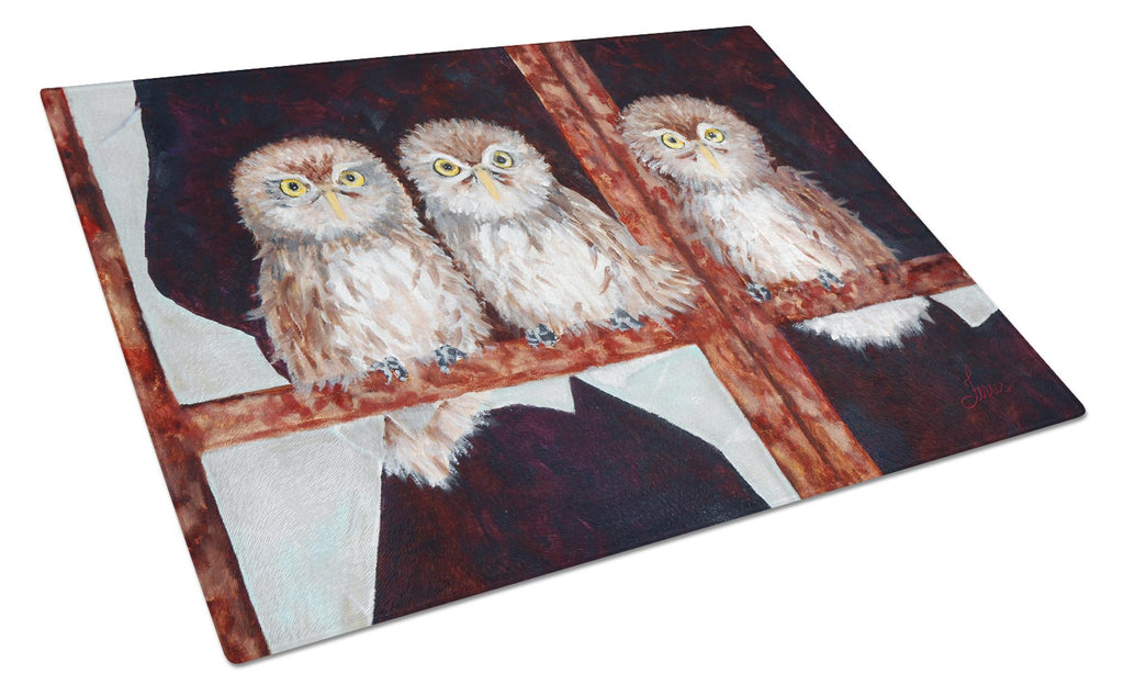 Owls by Ferris Hotard Cutting Board Tempered Glass Kitchen Cutting Surface, Heat Resistant Chopping, Non-Slip Feet, Food Prep & Serving