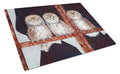 Owls by Ferris Hotard Cutting Board Tempered Glass Kitchen Cutting Surface, Heat Resistant Chopping, Non-Slip Feet, Food Prep & Serving