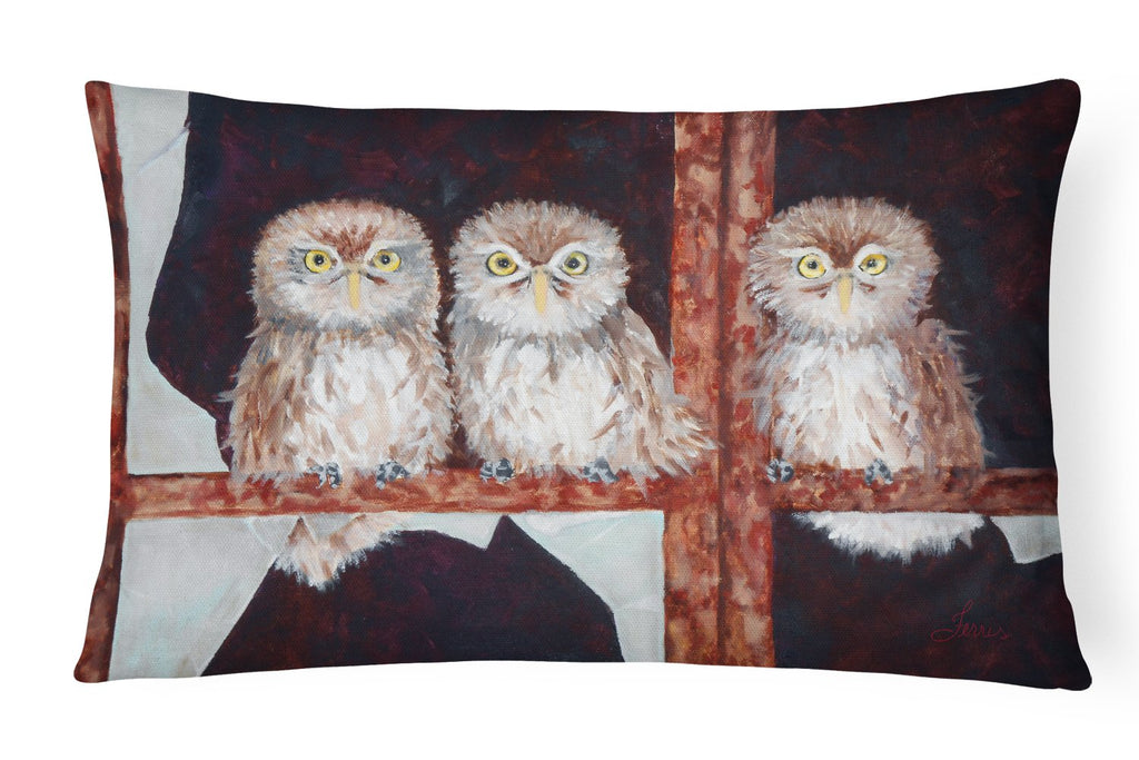 Owls by Ferris Hotard Decorative Throw Pillow 12x16 Indoor Outdoor Accent Cushion, Fabric Cover with Insert for Sofa, Bed, Porch & Living Room