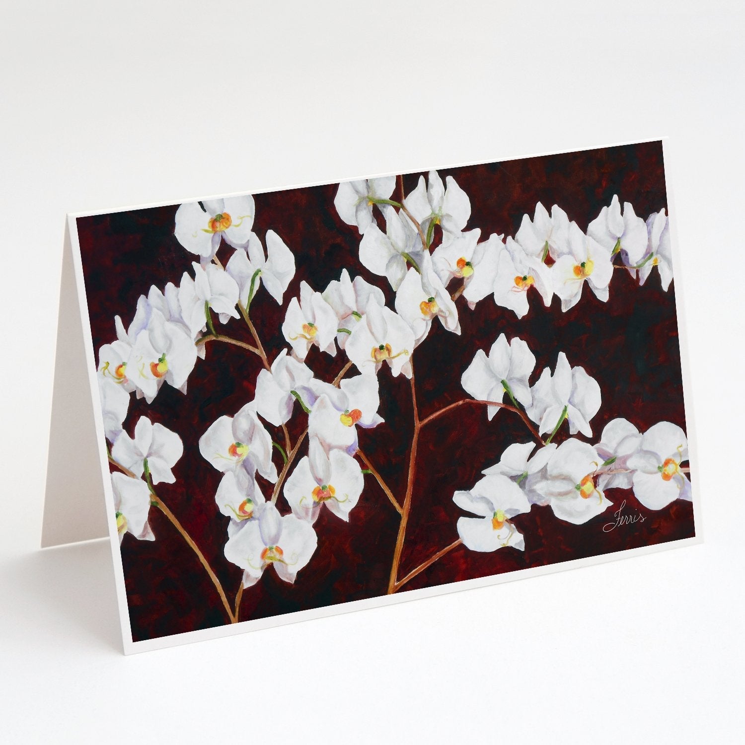 Ordchids by Ferris Hotard Greeting Cards Pack of 8 Blank Cards with Envelopes Whimsical A7 Size 5x7