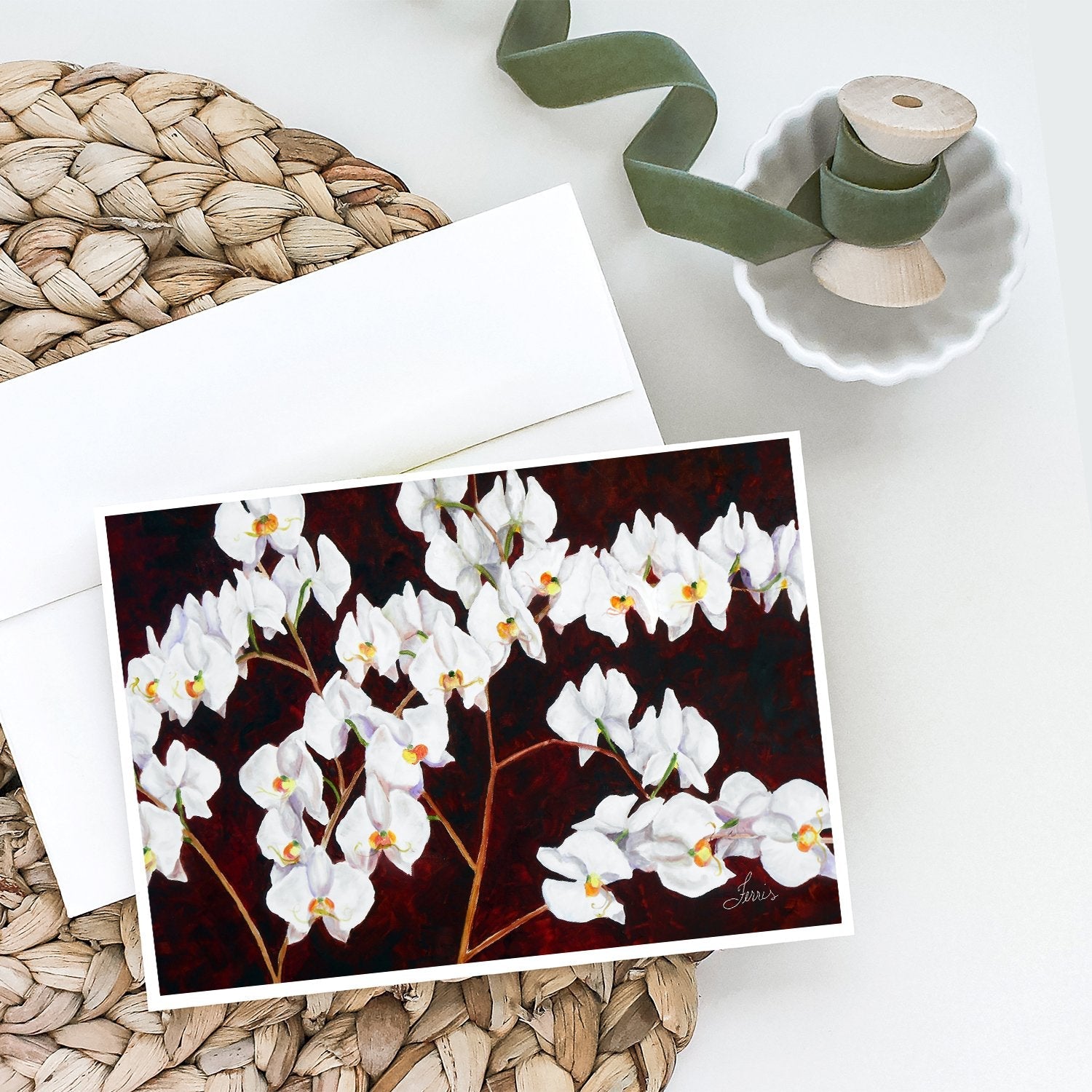 Ordchids by Ferris Hotard Greeting Cards Pack of 8 Blank Cards with Envelopes Whimsical A7 Size 5x7