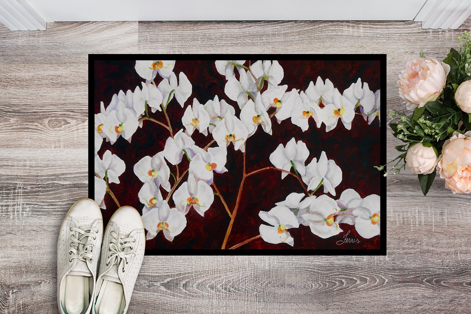 Ordchids by Ferris Hotard Doormat Indoor Outdoor 24H X 36W Front Door Mat Rugs for Entryway, Non Slip Washable Low Pile,