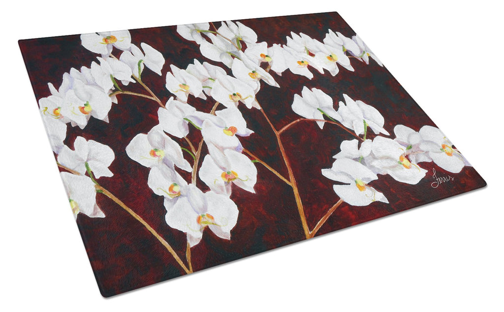 Ordchids by Ferris Hotard Cutting Board Tempered Glass Kitchen Cutting Surface, Heat Resistant Chopping, Non-Slip Feet, Food Prep & Serving