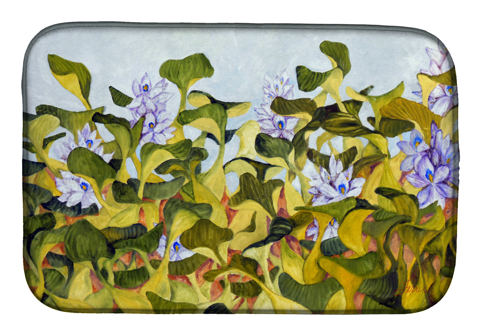 Water Hyacinth by Ferris Hotard Dish Drying Mat Absorbent Dish Drying Mat Pad for Kitchen Counter Dish Drainer Mat for Countertop, 14 x 21", Multicolor