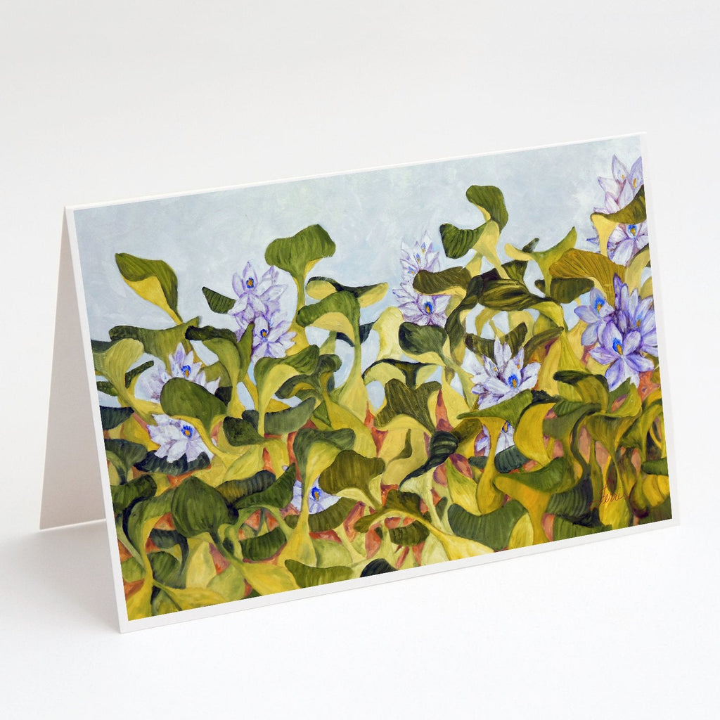 Water Hyacinth by Ferris Hotard Greeting Cards Pack of 8 Blank Cards with Envelopes Whimsical A7 Size 5x7