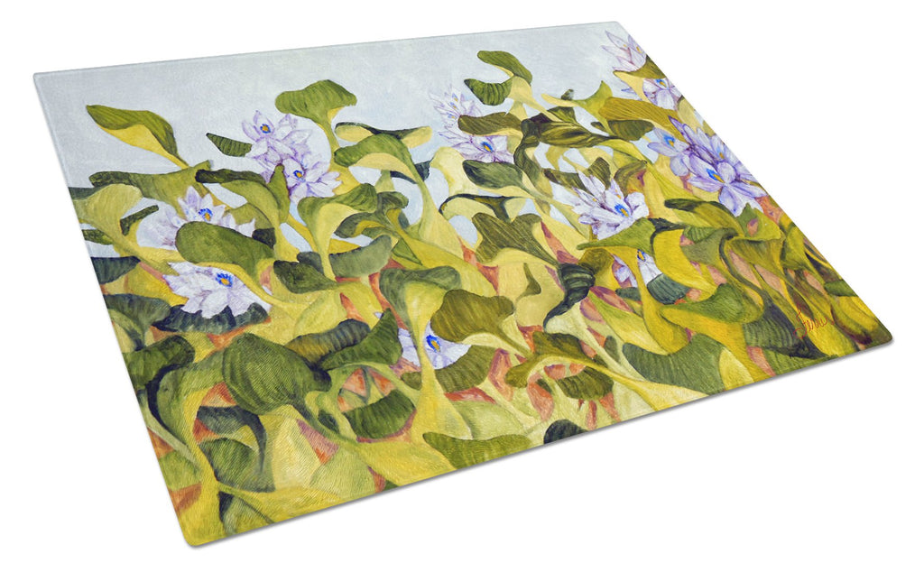 Water Hyacinth by Ferris Hotard Cutting Board Tempered Glass Kitchen Cutting Surface, Heat Resistant Chopping, Non-Slip Feet, Food Prep & Serving