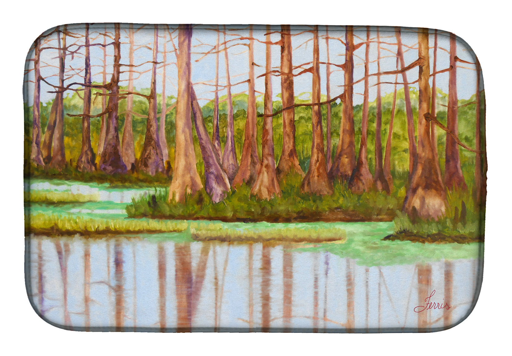 Bayou by Ferris Hotard Dish Drying Mat Absorbent Dish Drying Mat Pad for Kitchen Counter Dish Drainer Mat for Countertop, 14 x 21", Multicolor