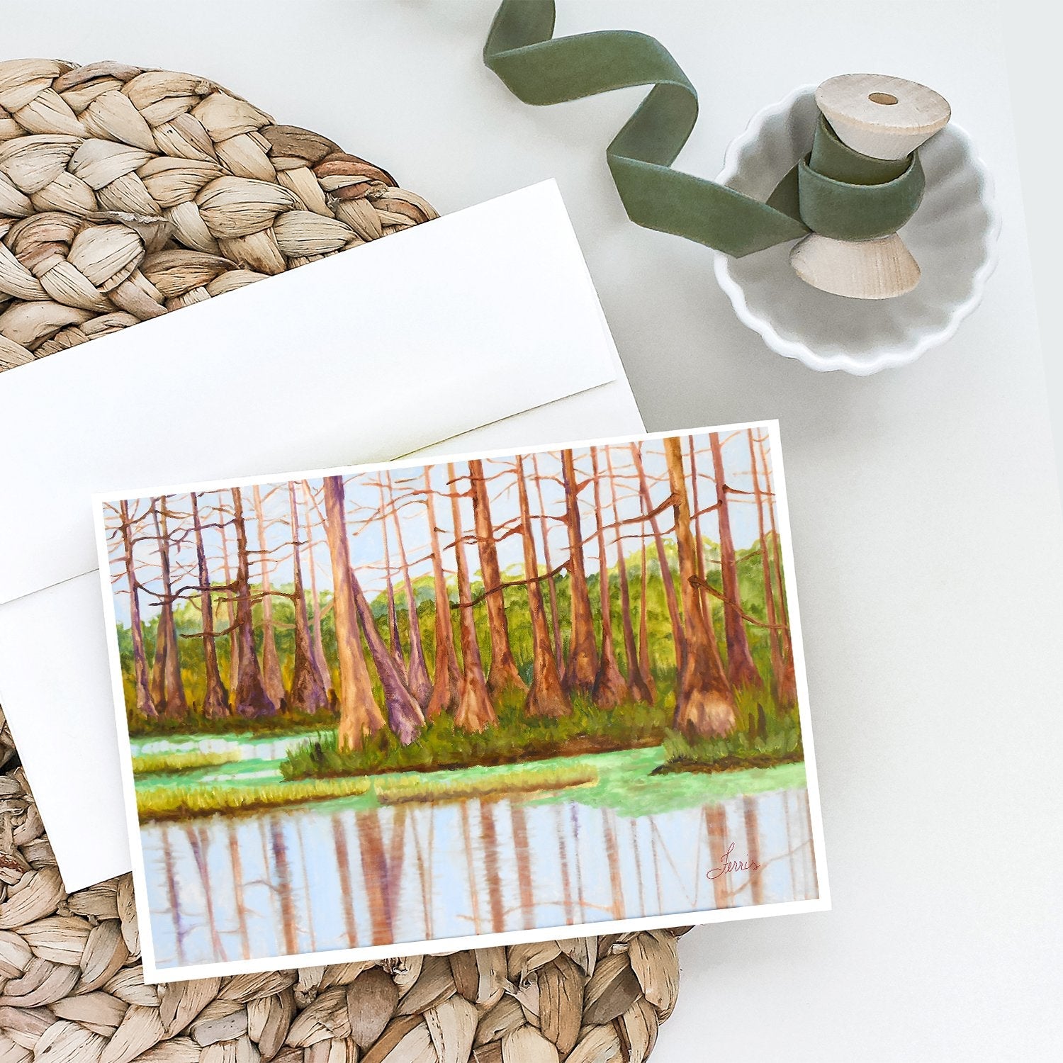 Bayou by Ferris Hotard Greeting Cards Pack of 8 Blank Cards with Envelopes Whimsical A7 Size 5x7