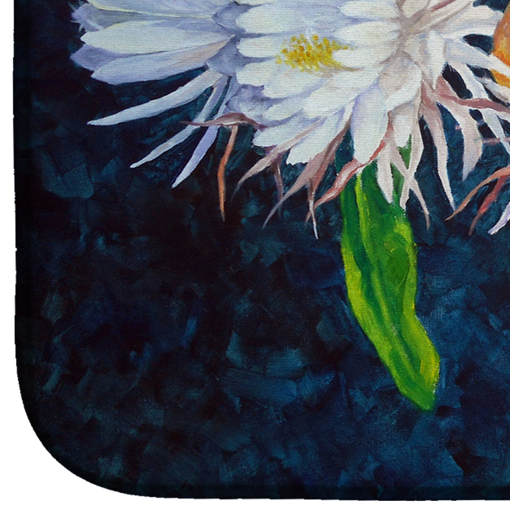 Night Blooming Cereus by Ferris Hotard Dish Drying Mat Absorbent Dish Drying Mat Pad for Kitchen Counter Dish Drainer Mat for Countertop, 14 x 21", Multicolor