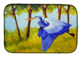 Flying Blue Heron by Ferris Hotard Dish Drying Mat Absorbent Dish Drying Mat Pad for Kitchen Counter Dish Drainer Mat for Countertop, 14 x 21", Multicolor