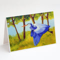 Flying Blue Heron by Ferris Hotard Greeting Cards Pack of 8 Blank Cards with Envelopes Whimsical A7 Size 5x7