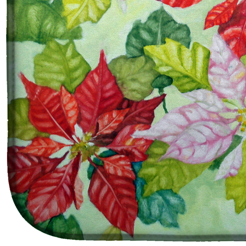 Poinsettias by Ferris Hotard Dish Drying Mat Absorbent Dish Drying Mat Pad for Kitchen Counter Dish Drainer Mat for Countertop, 14 x 21", Multicolor