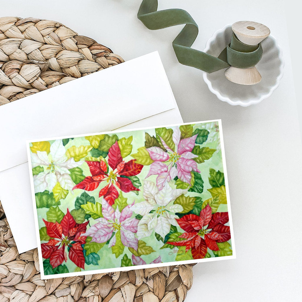 Poinsettias by Ferris Hotard Greeting Cards Pack of 8 Blank Cards with Envelopes Whimsical A7 Size 5x7