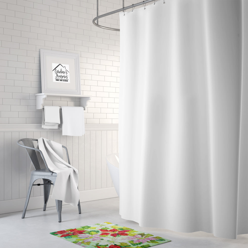 Poinsettias by Ferris Hotard Memory Foam Kitchen Mat Machine Washable Anti-Fatigue Cushion Comfort Bath or Kitchen Rug