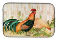 Chicken and Rooster by Ferris Hotard Dish Drying Mat Absorbent Dish Drying Mat Pad for Kitchen Counter Dish Drainer Mat for Countertop, 14 x 21", Multicolor
