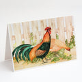Chicken and Rooster by Ferris Hotard Greeting Cards Pack of 8 Blank Cards with Envelopes Whimsical A7 Size 5x7