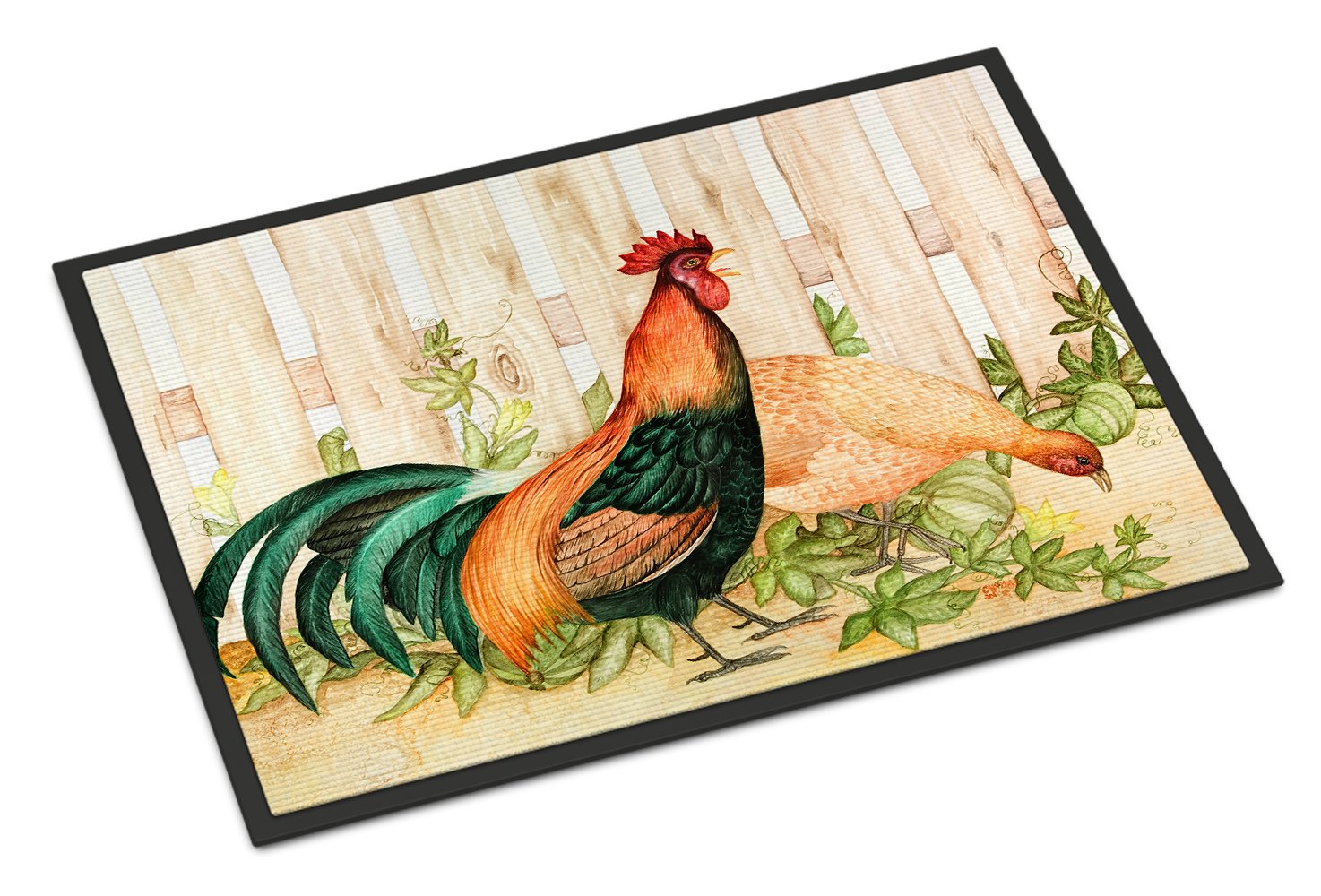 Chicken and Rooster by Ferris Hotard Doormat Indoor Outdoor 24H X 36W Front Door Mat Rugs for Entryway, Non Slip Washable Low Pile,