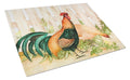 Chicken and Rooster by Ferris Hotard Cutting Board Tempered Glass Kitchen Cutting Surface, Heat Resistant Chopping, Non-Slip Feet, Food Prep & Serving
