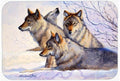 Wolves by Mollie Field Cutting Board Tempered Glass Kitchen Cutting Surface, Heat Resistant Chopping, Non-Slip Feet, Food Prep & Serving