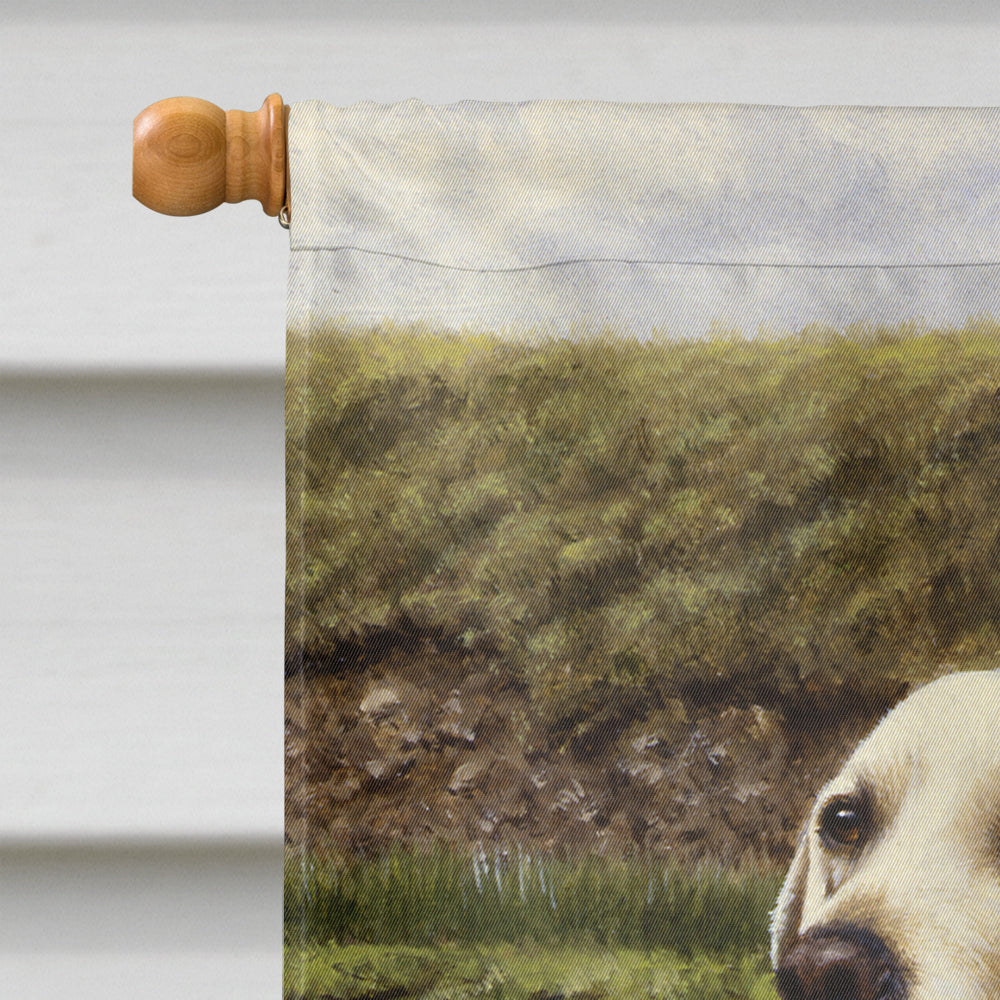 Yellow and Black Labradors House Flag 28x40 Porch Sleeve Pole Decorative Outside Yard Banner Artwork Wall Hanging, Polyester