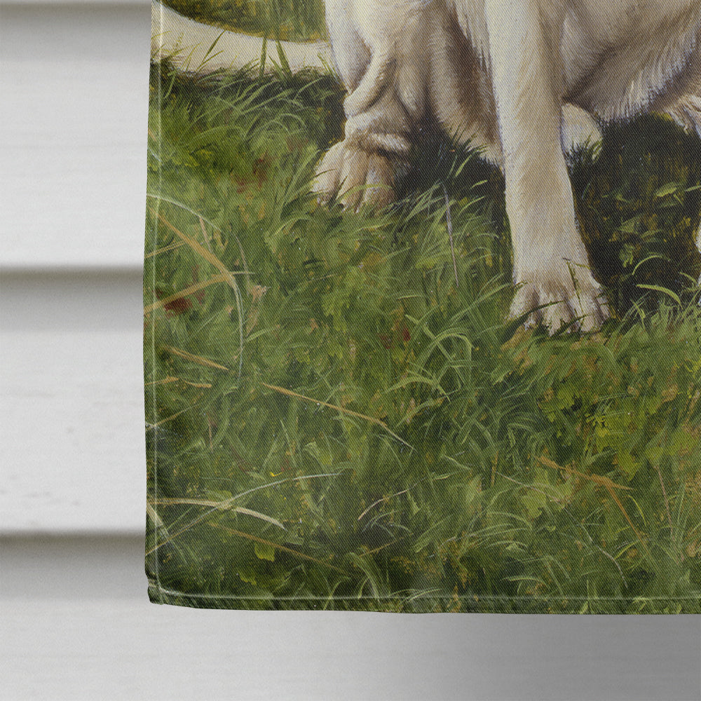 Yellow and Black Labradors House Flag 28x40 Porch Sleeve Pole Decorative Outside Yard Banner Artwork Wall Hanging, Polyester
