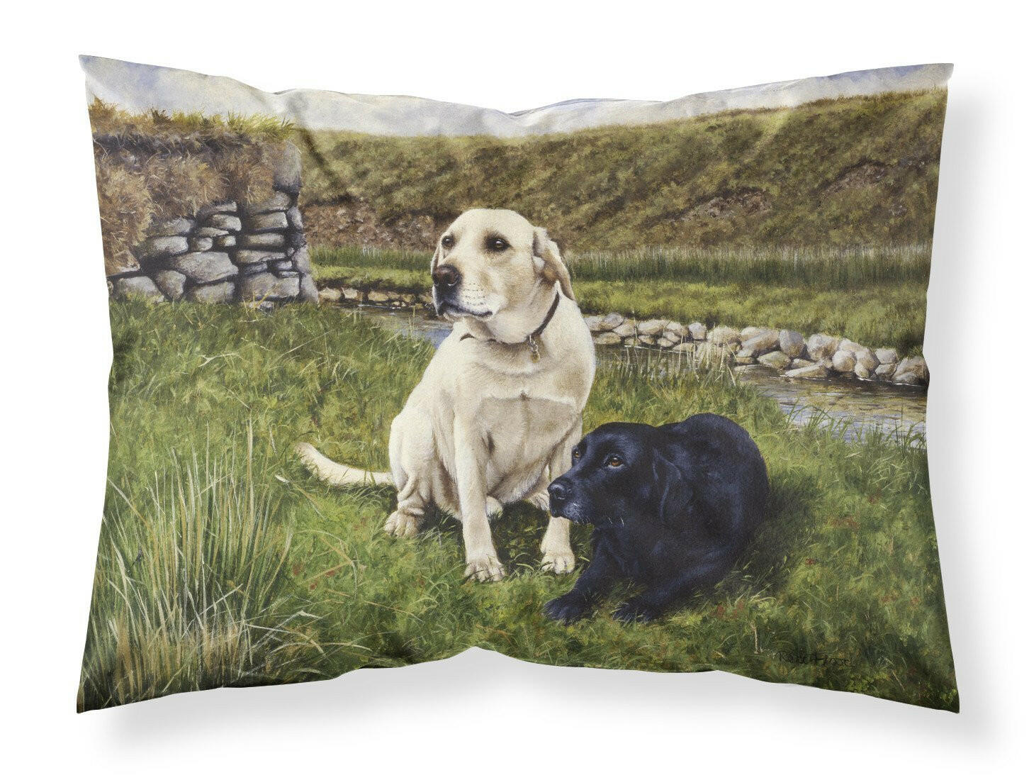 Yellow and Black Labradors Standard Pillowcase Lightweight Super Soft Easy Care Decorative Artwork Pillowcase, Standard