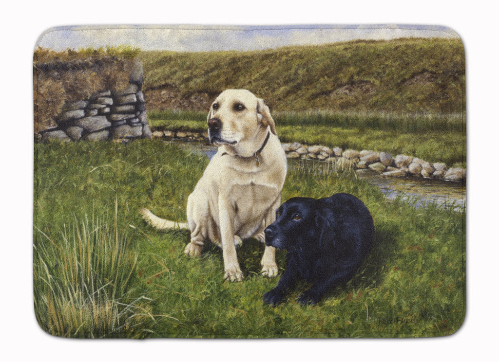 Yellow and Black Labradors Memory Foam Kitchen Mat Machine Washable Anti-Fatigue Cushion Comfort Bath or Kitchen Rug