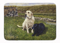 Yellow and Black Labradors Memory Foam Kitchen Mat Machine Washable Anti-Fatigue Cushion Comfort Bath or Kitchen Rug
