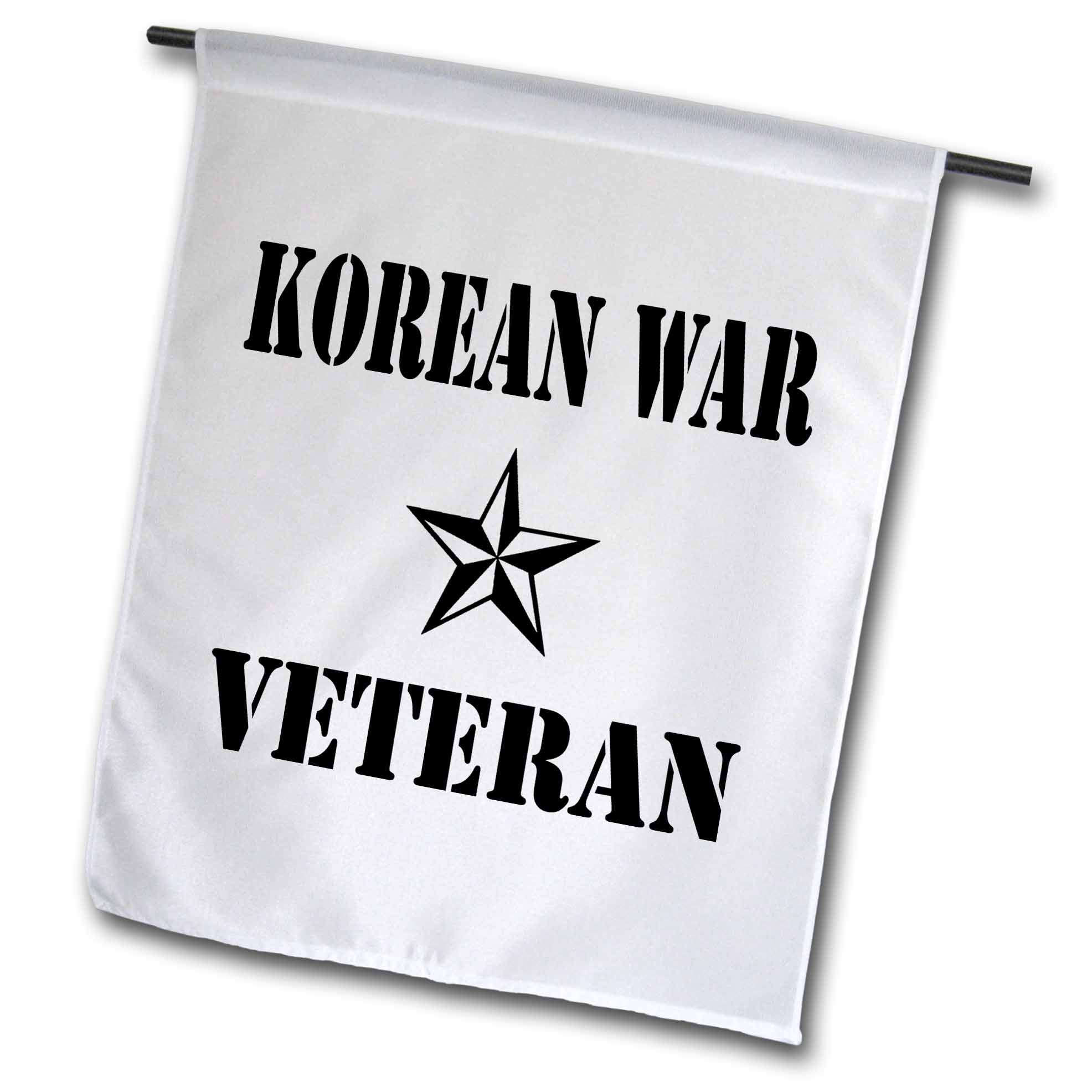 3dRose EvaDane - Signs - Korean War Veteran, Black and White - Flags (fl_110014)