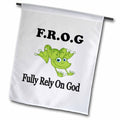 3dRose EvaDane - Funny Quotes - Frog Fully Rely on god - Flags (fl_149833)