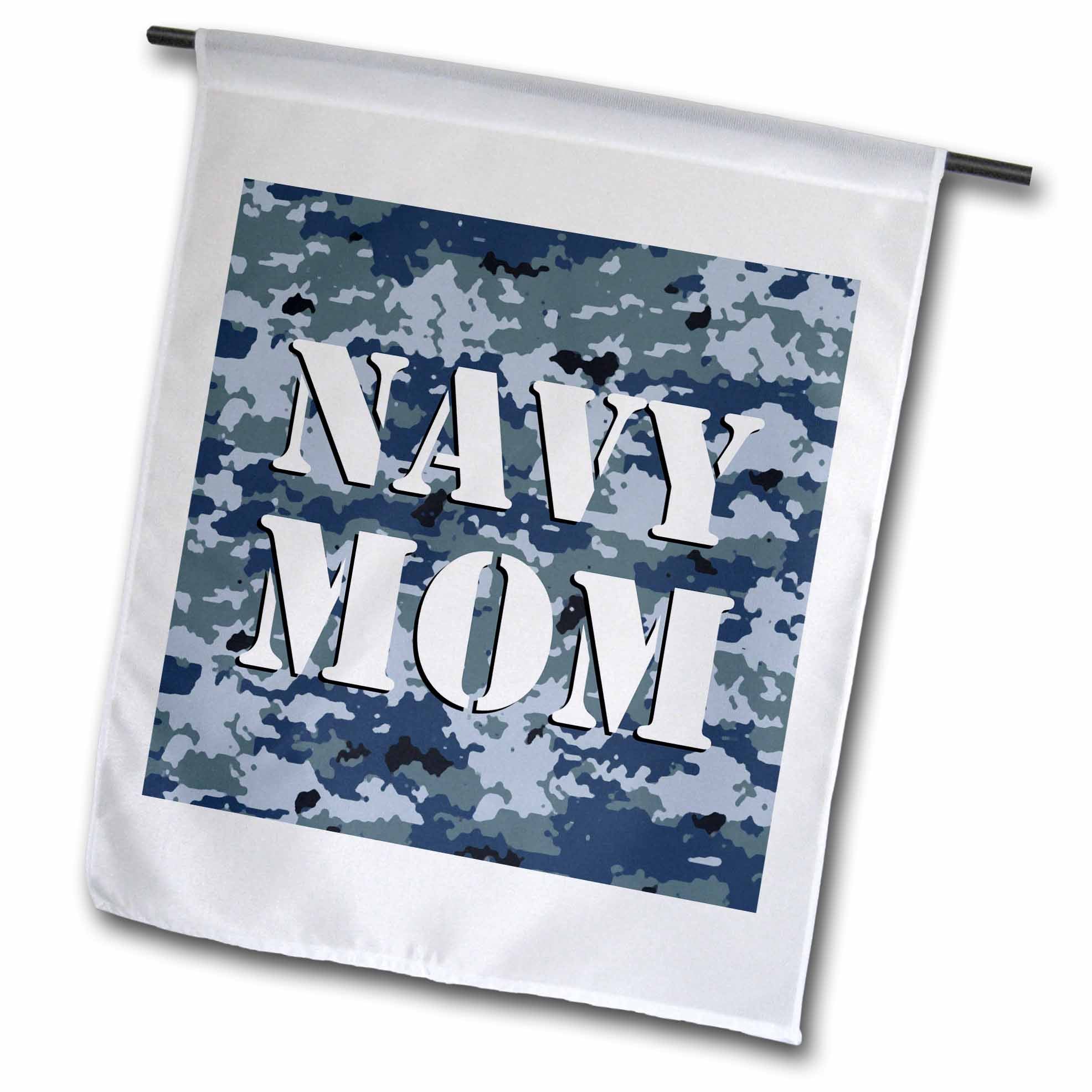 3dRose Janna Salak Designs Patriotic - Navy Mom Blue Camouflage - Flags (fl_15407)