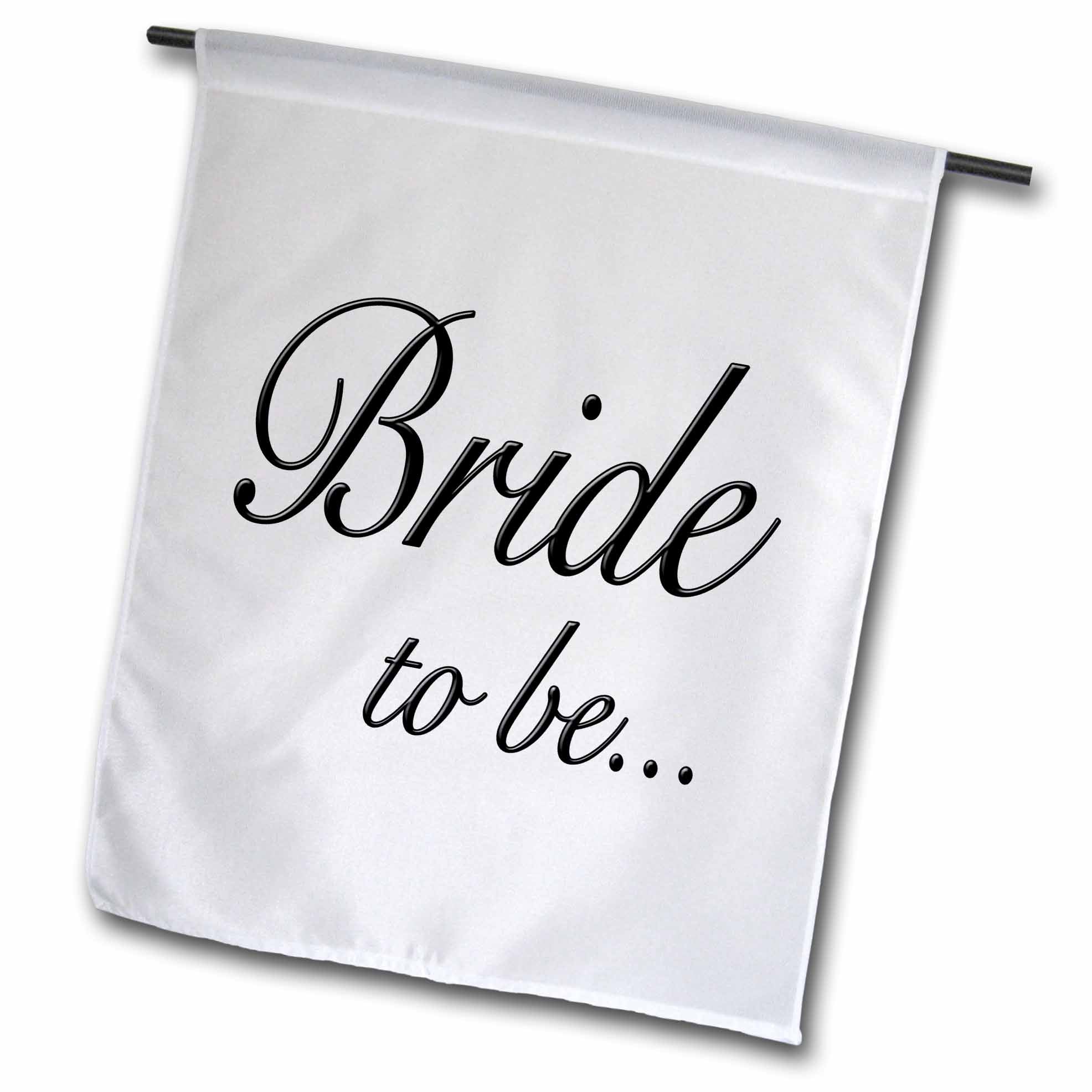 3dRose EvaDane - Quotes - Bride to be, Black - Flags (fl_161143)