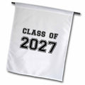 3dRose InspirationzStore Typography - Class of 2027 - Graduation gift - graduate graduating high school university or college grad black - Flags (fl_162678)