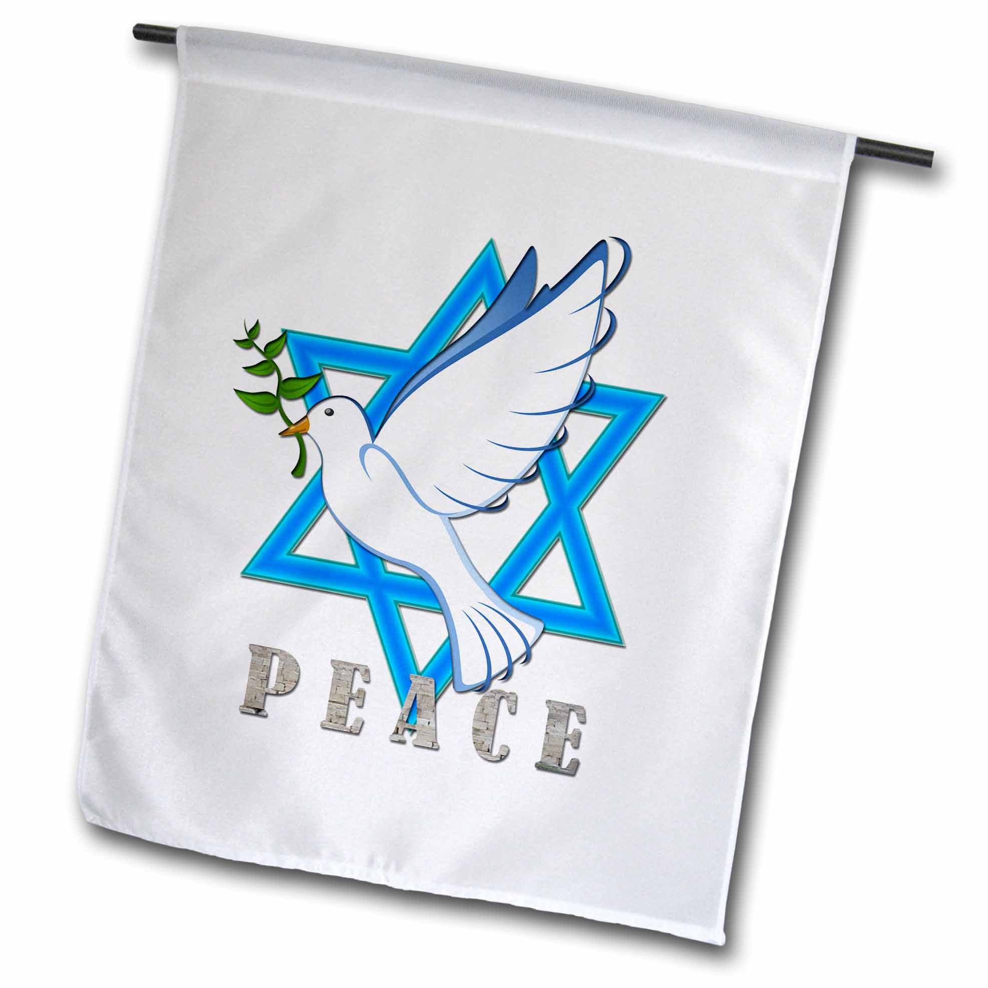 3dRose RinaPiro - Jewish Quotes - Peace. Star of David. Love Israel. - Flags (fl_224465)