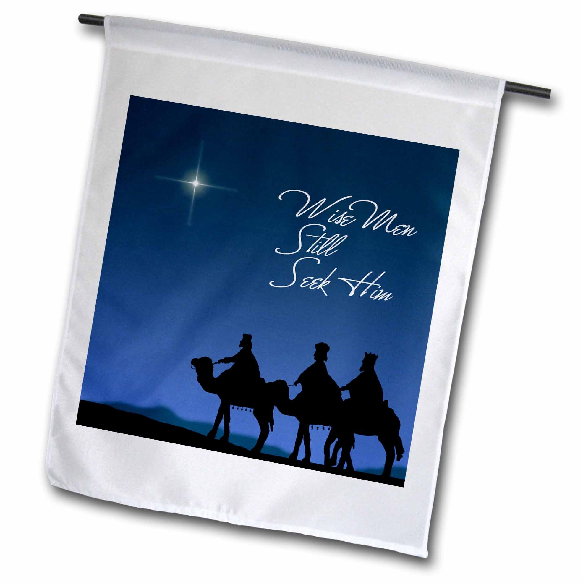 3dRose 777images Designs Christian - Wise Men Still Seek Him Magi Following The Christmas Star - Flags (fl_30754)