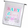 3dRose Janna Salak Designs Baby - BABY Shower - Cute Twin Elephants Pink and Blue - Flags (fl_57085)