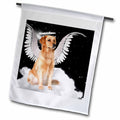 3dRose Doreen Erhardt Dogs - Golden Retriever Angel Dog Sitting on a Cloud with a cute Halo and Angel Wings - Flags (fl_62894)