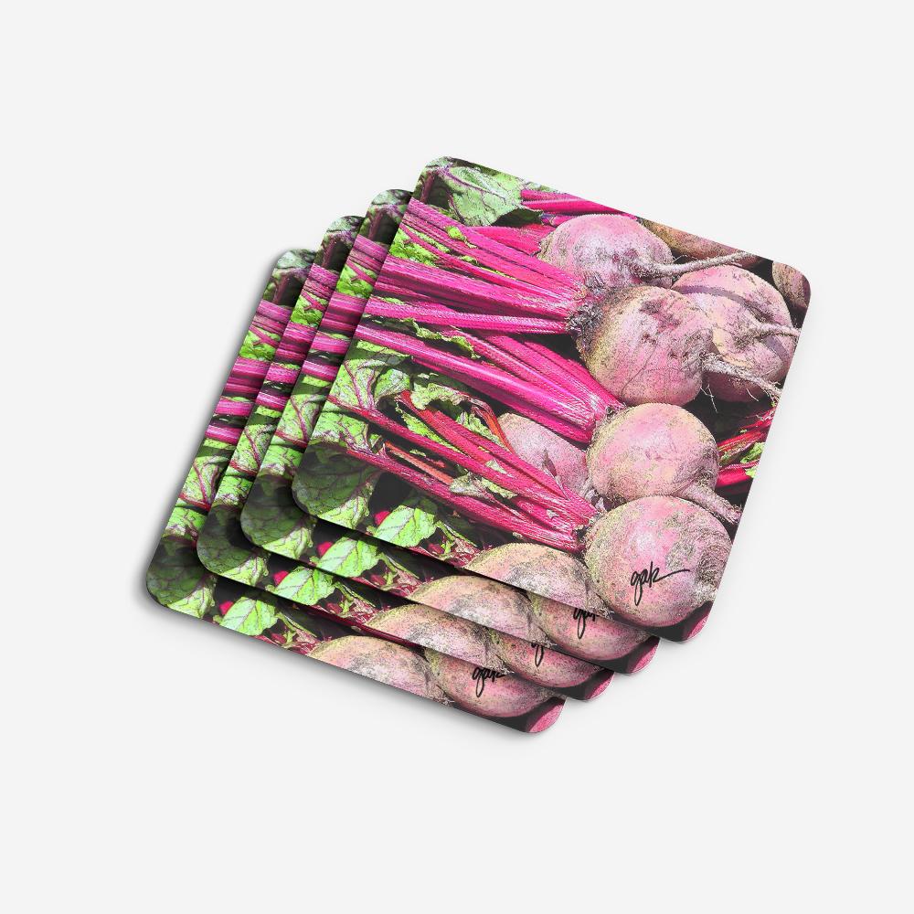 Foam Coasters Set of 4 Cup Coasters for Indoor Outdoor, Tabletop Protection, Anti Slip, Mouse pad Material