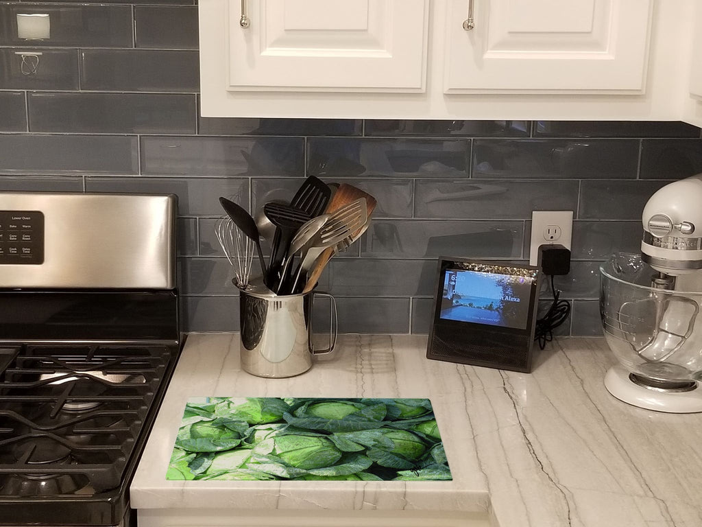 Cutting Board Tempered Glass Kitchen Cutting Surface, Heat Resistant Chopping, Non-Slip Feet, Food Prep & Serving